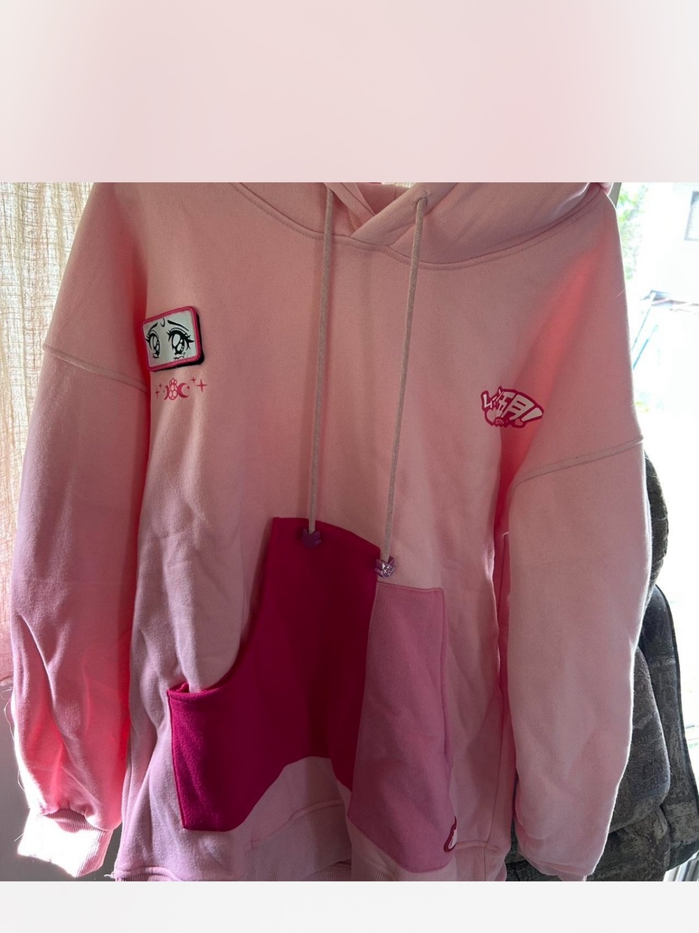 Source Unknown Pink Ombre Hoodie with Dark Pink Pocket